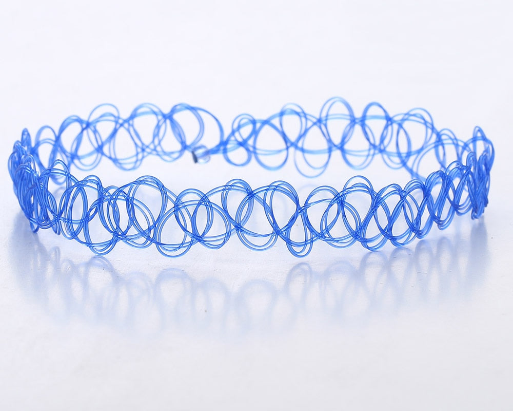 10 Pieces Colorful Punk Stretch Choker Necklace For Women Gothic Elastic Clavicle Necklace Female Wedding Jewelry Girl Gift