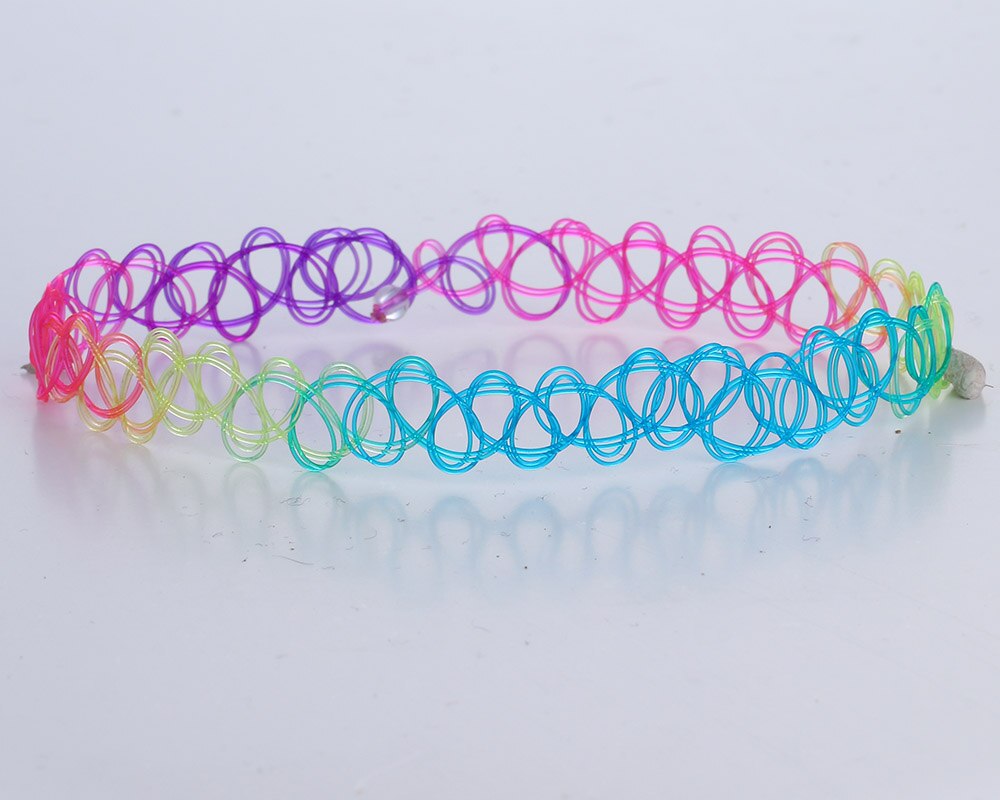 10 Pieces Colorful Punk Stretch Choker Necklace For Women Gothic Elastic Clavicle Necklace Female Wedding Jewelry Girl Gift