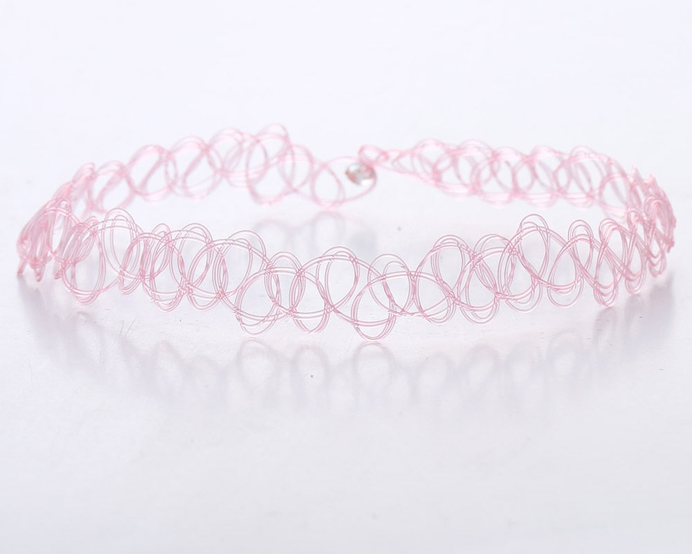 10 Pieces Colorful Punk Stretch Choker Necklace For Women Gothic Elastic Clavicle Necklace Female Wedding Jewelry Girl Gift