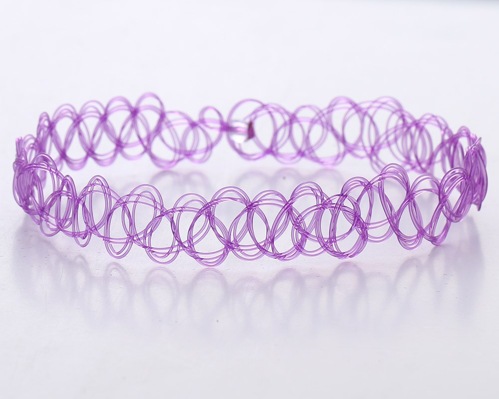 10 Pieces Colorful Punk Stretch Choker Necklace For Women Gothic Elastic Clavicle Necklace Female Wedding Jewelry Girl Gift