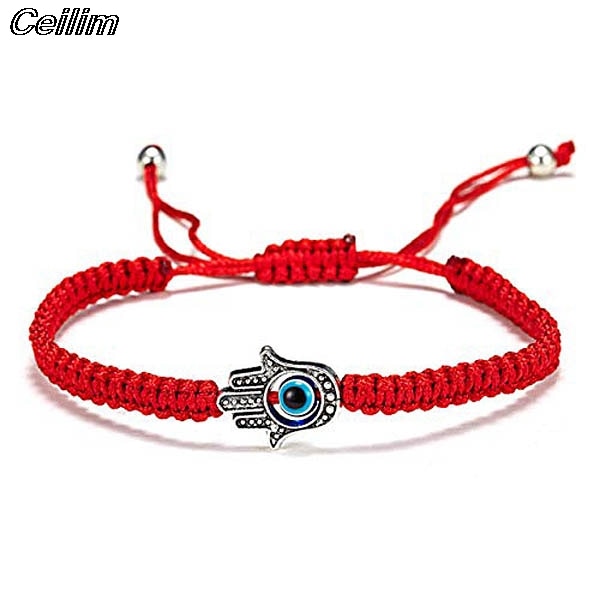 10 Style Hand Braided Lucky Evil Red String Charm Bracelet Women Men Blue Eye Round Beads Bracelet  Friendship Jewelry