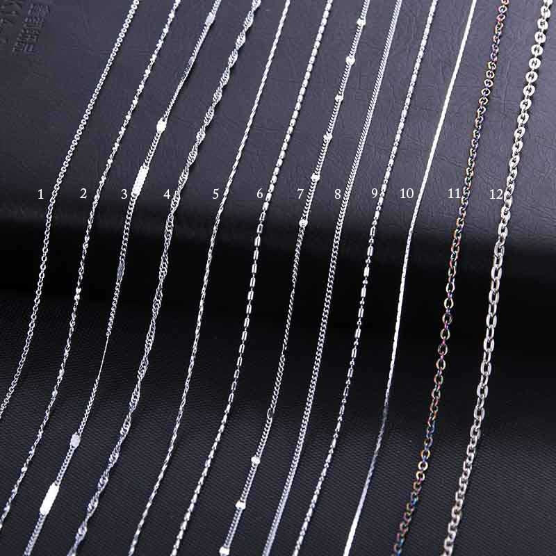 10 Style Sterling Chain Necklace 2 Style Stainless Steel Chain With Lobster Clasps Fine Chain Men Women Accessories