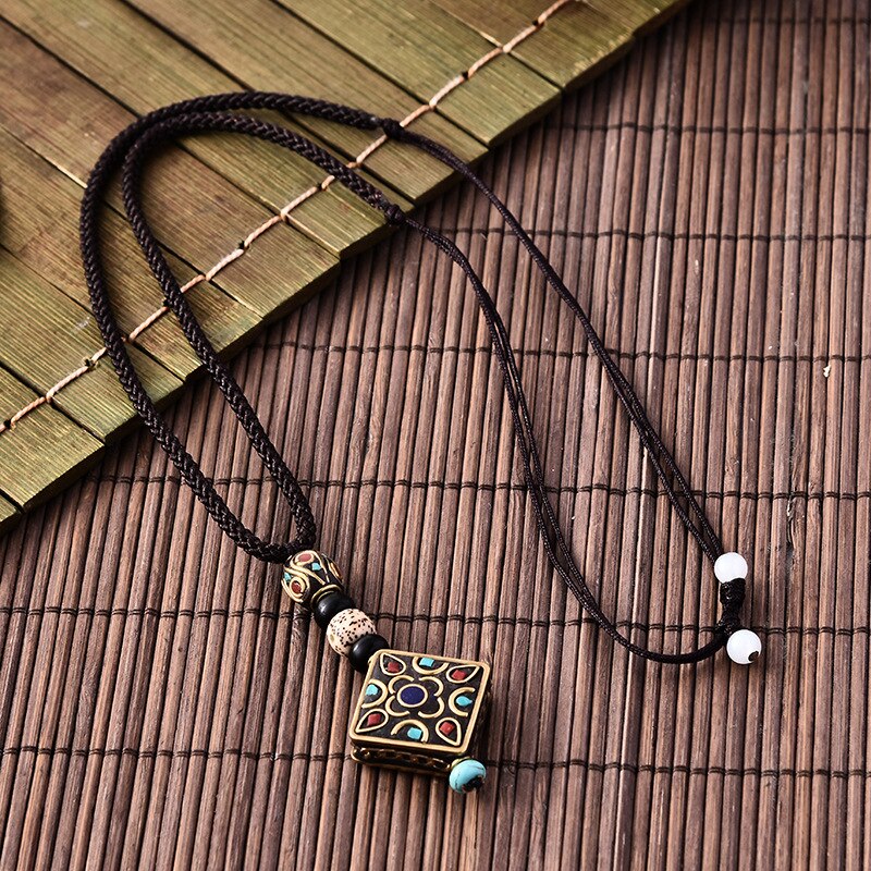 10 Types Ethnic Style Retro Small Fresh Sweater Chain Clothing Pendant Hand DIY Accessories Necklace Nepalese Copper Beads