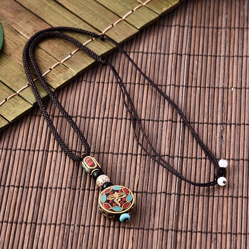 10 Types Ethnic Style Retro Small Fresh Sweater Chain Clothing Pendant Hand DIY Accessories Necklace Nepalese Copper Beads
