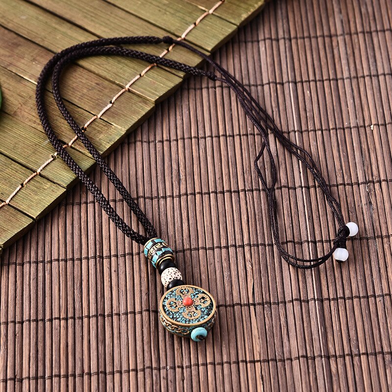 10 Types Ethnic Style Retro Small Fresh Sweater Chain Clothing Pendant Hand DIY Accessories Necklace Nepalese Copper Beads