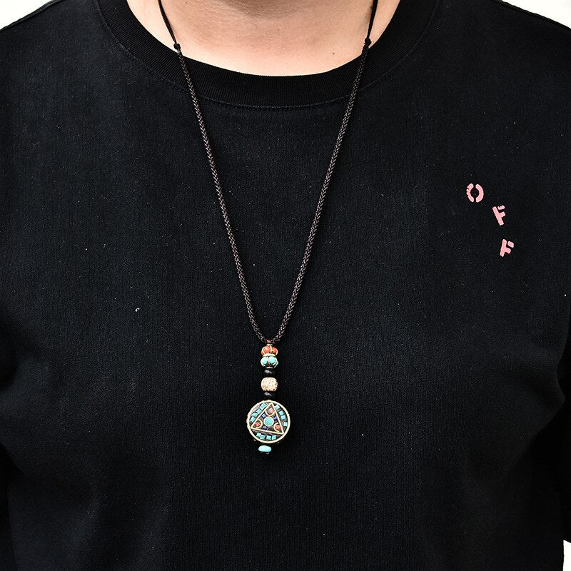 10 Types Ethnic Style Retro Small Fresh Sweater Chain Clothing Pendant Hand DIY Accessories Necklace Nepalese Copper Beads