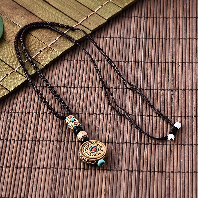 10 Types Ethnic Style Retro Small Fresh Sweater Chain Clothing Pendant Hand DIY Accessories Necklace Nepalese Copper Beads