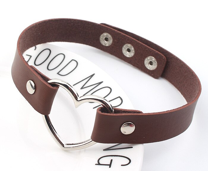 10 pcs Charm female chokerTrendy Stainless Steel Heart Chokers Necklaces Colorful Leather Buckle Jewelry for Women maxi colar