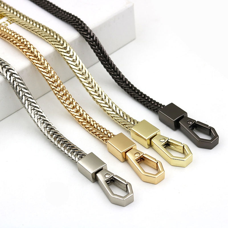 100/110/120cm Bag Metal Chain With Buckles Silver Gold Black Shoulder Bag Straps Purse Handbag Handles Bag Parts Accessories