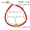 100% 24K gold brave troops agate bracelets handmade natural red agate 18K &24k gold bracelets for women 24k gold jewelry charms