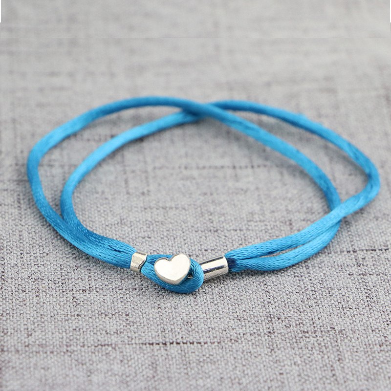 100% 925 Sterling Silver Basic Chain Blue Rope Heart Snake Clasp Bracelets Fit Charms Beads & Pendants For Women BB025