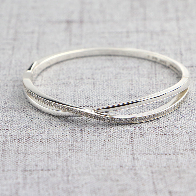 100% 925 Sterling Silver Basic Chain Overlapping Spots Snake Clasp Bracelets Fit Charms Beads & Pendants For Women BB031