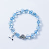 100% 925 Sterling Silver Bracelet for Women Natural Lucky Gem Stone Beads Aquamarine Charm Bracelets Bangles