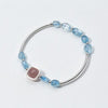 100% 925 Sterling Silver Bracelet for Women Natural Lucky Gem Stone Beads Aquamarine Charm Bracelets Bangles