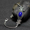 100% 925 Sterling Silver Bracelets & Bangles For Women Natural Lapis Charms Bracelet Mother Gift Fine Gemstone Jewelry SB19