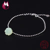 100% 925 Sterling Silver Bracelets For Women Natural Stone Jade Bangles Gem Round Beads Tassel Chain Wedding Gift Jewelry YB40