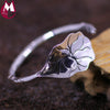 100% 925 Sterling Silver Bracelets For Women Simple Handmade Lotus Leaf Trendy Fashion Leaves Bangles Plant Fine Jewelry SB31