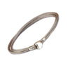100% 925 Sterling Silver Button Grey Fabric Bracelet Fit Charm Beads Diy Fine Jewelry for Women Girl Gift PFB803