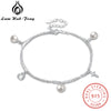 100% 925 Sterling Silver Double Chain Bracelet Zircon Water Drop Shape & Cross Charm Bracelets For Women ( BA102202)