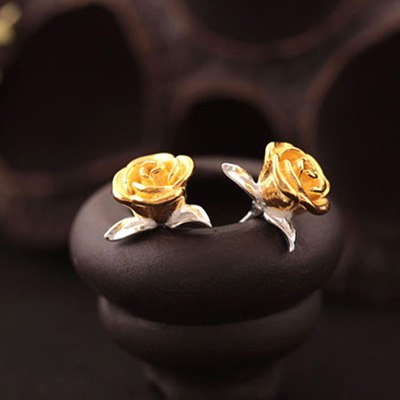 100% 925 Sterling Silver Earrings For Women 3 Color Trendy Rose Flowers Earrings Female Valentine's D Gift Fine Jewelry YE1