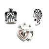100% 925 Sterling Silver Heart Floating Locket Necklace with 3pc Petite Charm beads for Women DIY fine Jewelry PFN033FS11