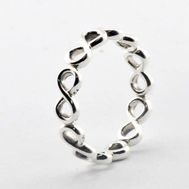 100% 925 Sterling Silver Infinite Shine Ring DIY Fine Jewelry for Women Gift PFR086