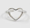 100% 925 Sterling Silver Jewelry Creative Geometric Hollow Heart Shape Love Rings Round Open Rings for Women Wedding Party