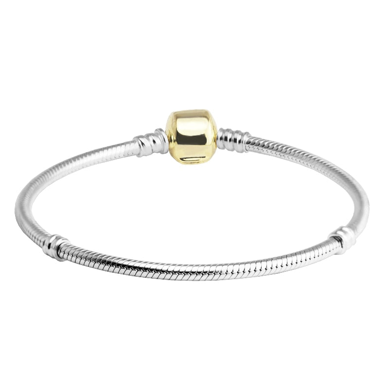 100% 925 Sterling Silver Jewelry Golden Clip Snake Bracelets For Women Wholesales