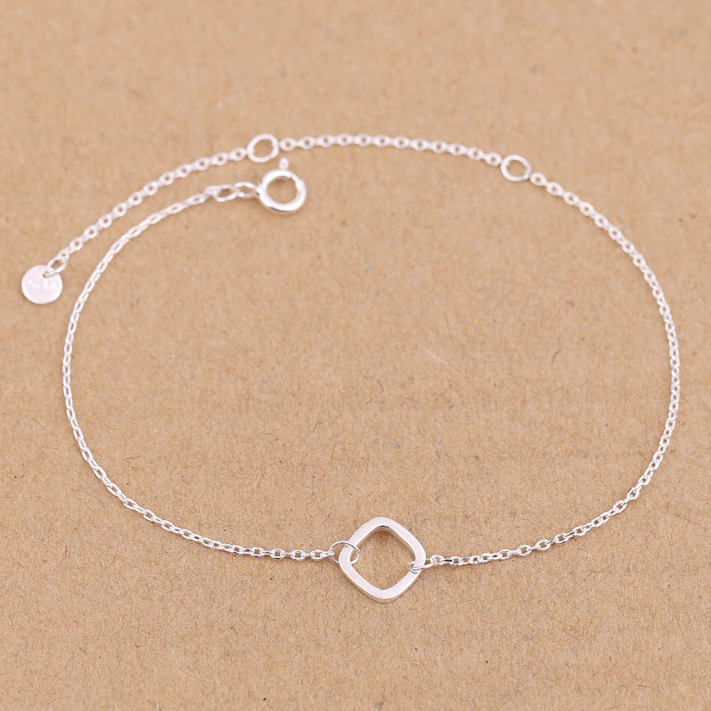 100% 925 Sterling Silver Jewelry Hollow Block Hand Blacelets European Style Fashion best Valentine's D & Christmas Gift