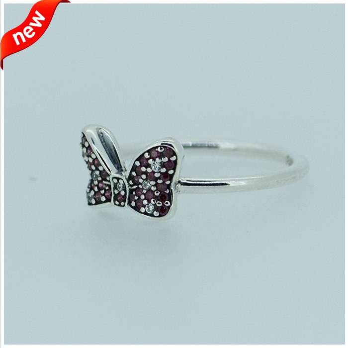 100% 925 Sterling Silver Jewelry Mouse Bow Rings