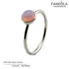 100% 925 Sterling Silver Jewelry October Droplet Ring Opalescent Pink Crystal Silver Wedding Rings for Women