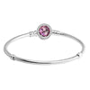 100% 925 Sterling-Silver-Jewelry Radiant Hearts Pink Clasp Bracelets with Pink CZ Fits for Brand Charms for DIY Gift