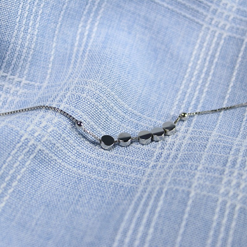 100% 925 Sterling Silver Jewelry five beads geometric Hand Blacelets best Valentine's D & Christmas Gift