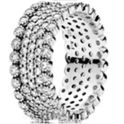 100% 925 Sterling Silver Lavish Sparkle Ring Charms Eternity Entwined Silver & Zirconia Ring Fit DIY Original Jewelry