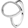 100% 925 Sterling Silver Lavish Sparkle Ring Charms Eternity Entwined Silver & Zirconia Ring Fit DIY Original Jewelry