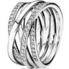 100% 925 Sterling Silver Lavish Sparkle Ring Charms Eternity Entwined Silver & Zirconia Ring Fit DIY Original Jewelry