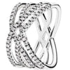100% 925 Sterling Silver Lavish Sparkle Ring Charms Eternity Entwined Silver & Zirconia Ring Fit DIY Original Jewelry