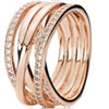 100% 925 Sterling Silver Lavish Sparkle Ring Charms Eternity Entwined Silver & Zirconia Ring Fit DIY Original Jewelry
