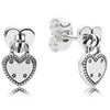 100% 925 Sterling Silver Love Locks Earring Studs Fit Original DIY Charms Pure Love Hanging Earrings Girl Gift Free mail