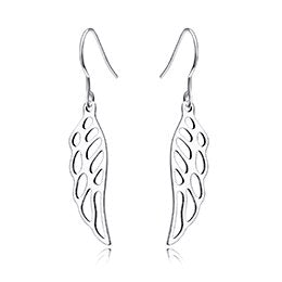 100% 925 Sterling Silver Lucky Feather Pattern Earrings For Women Fashion Jewelry & Accessories Earring Drop Shipping GNE10224