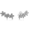 100% 925 Sterling Silver Magnolia Bloom Earring Studs Fit Original DIY Charms Forever Silver & Zirconia Earring Studs