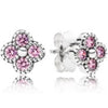 100% 925 Sterling Silver Magnolia Bloom Earring Studs Fit Original DIY Charms Forever Silver & Zirconia Earring Studs
