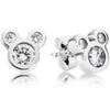100% 925 Sterling Silver Magnolia Bloom Earring Studs Fit Original DIY Charms Forever Silver & Zirconia Earring Studs