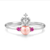 100% 925 Sterling Silver Natural Pearl Ring Zircon Jewelry Open Ring for Women Lover