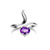 100% 925 Sterling Silver Natural Topaz/Garnet/Amethyst Soul Fox Adjustable Ring fashion Natural For Women Jewelry For Friend