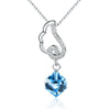 100% 925 Sterling Silver Necklace Box Chian with Austrian Crystal AAA Zircon Elegant Square Pendant Necklace for Women Jewelry