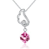 100% 925 Sterling Silver Necklace Box Chian with Austrian Crystal AAA Zircon Elegant Square Pendant Necklace for Women Jewelry