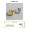 100% 925 Sterling Silver Open Ring for Women INS Minimalist Irregular Wave Pattern Gold Color Jewelry Bijoux Birthday