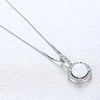 100% 925 Sterling Silver Pendant Necklace Lucky Green Blue Fire OPAL Clear CZ Pendant Necklace Women Luxury Jewelry Wholesale