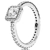 100% 925 Sterling Silver Princess Tiara Silver & Cubic Zirconia Ring charm Timeless Elegance Ring Fit DIY Original Jewelry